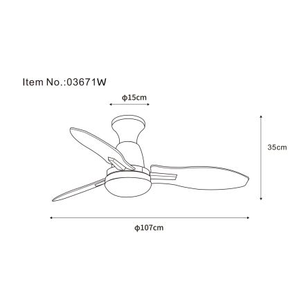 Globo - LED Dimbar takfläkt LED/22W/230V 3000/4500/6000K + fjärrkontroll