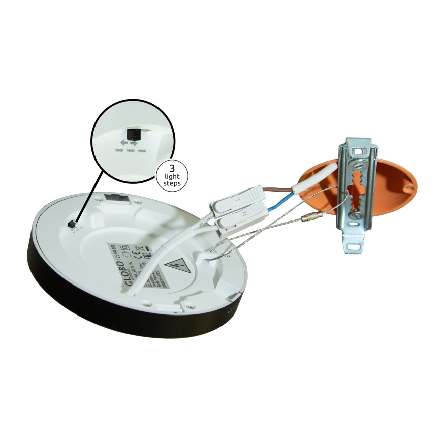 Globo - LED taklampa LED/6W/230V 3000/4000/6500K svart