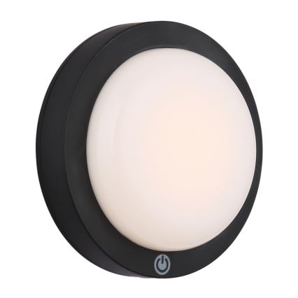 Globo - LED uppladdningsbar touch-vägglampa LED/1,2W/3,7V Ø 15 cm 1800 mAh svart
