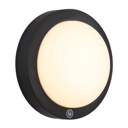 Globo - LED uppladdningsbar touch-vägglampa LED/1,2W/3,7V Ø 15 cm 1800 mAh svart