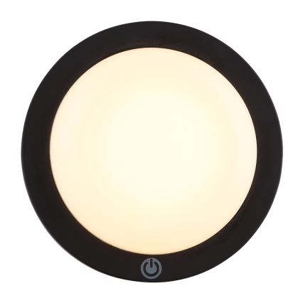 Globo - LED uppladdningsbar touch-vägglampa LED/1,2W/3,7V Ø 15 cm 1800 mAh svart