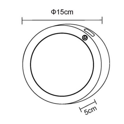Globo - LED uppladdningsbar touch-vägglampa LED/1,2W/3,7V Ø 15 cm 1800 mAh svart