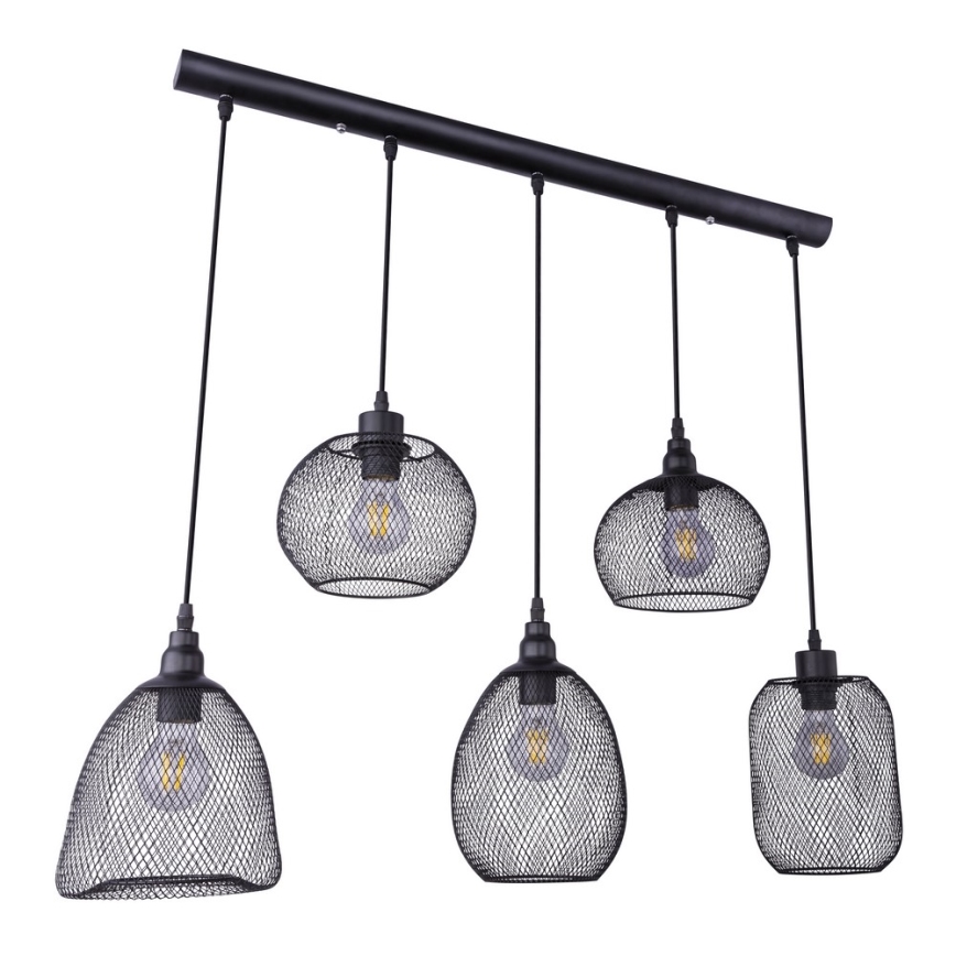 Globo - Ljuskrona med textilsladd 5xE27/60W/230V