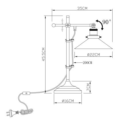 Globo 15053T - Bordslampa LENIUS 1xE27/60W/230V