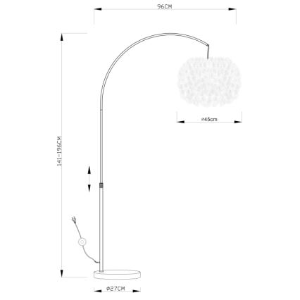 Globo 15057S - Golvlampa KATUNGA 1xE27/40W/230V