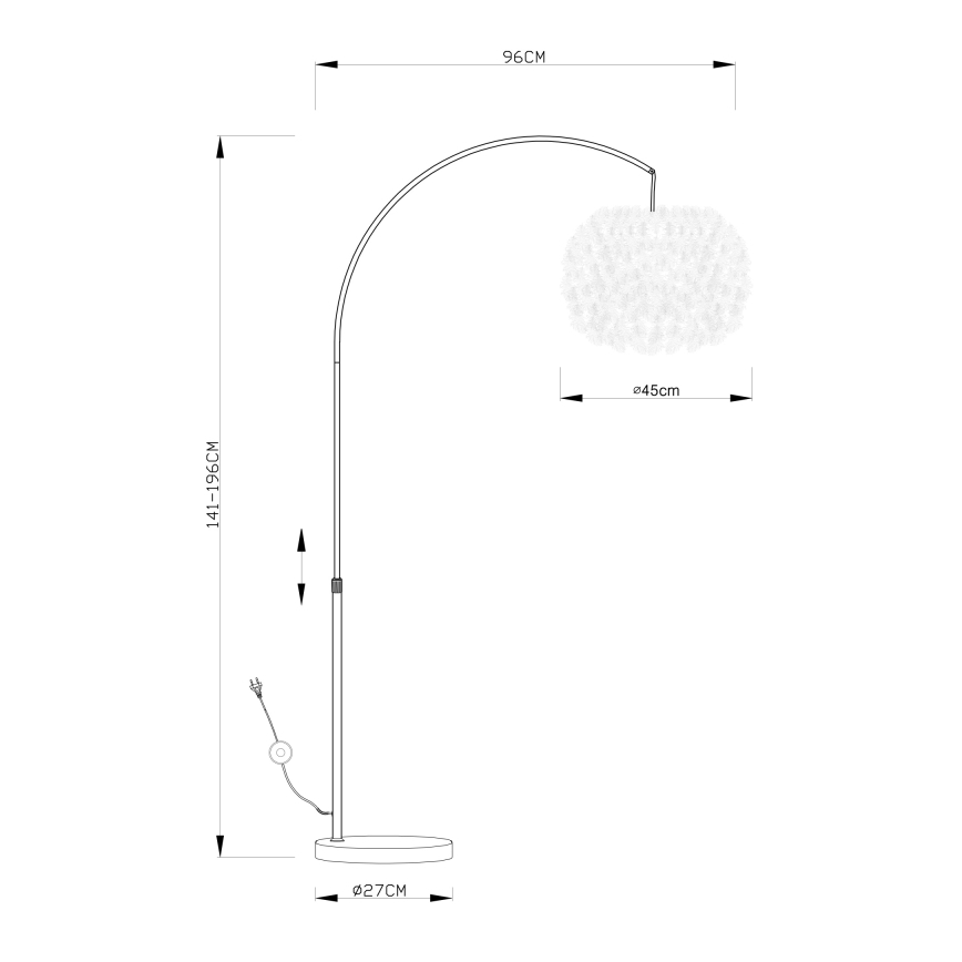 Globo 15057S - Golvlampa KATUNGA 1xE27/40W/230V