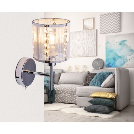 Globo - Vägglampa 1xE14/40W/230V matt krom