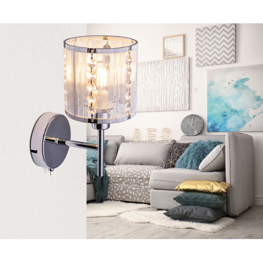 Globo - Vägglampa 1xE14/40W/230V matt krom