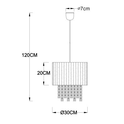 GLOBO 15098 - Hängande lampa PYRA 1xE27/60W/230V