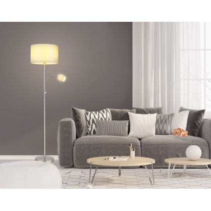 Globo 15185S4 - Golvlampa PACO 1xE27/40W/230V + 1xE14/25W