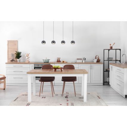 Globo - LED ljuskrona med textilsladd 4xLED/6W/230V