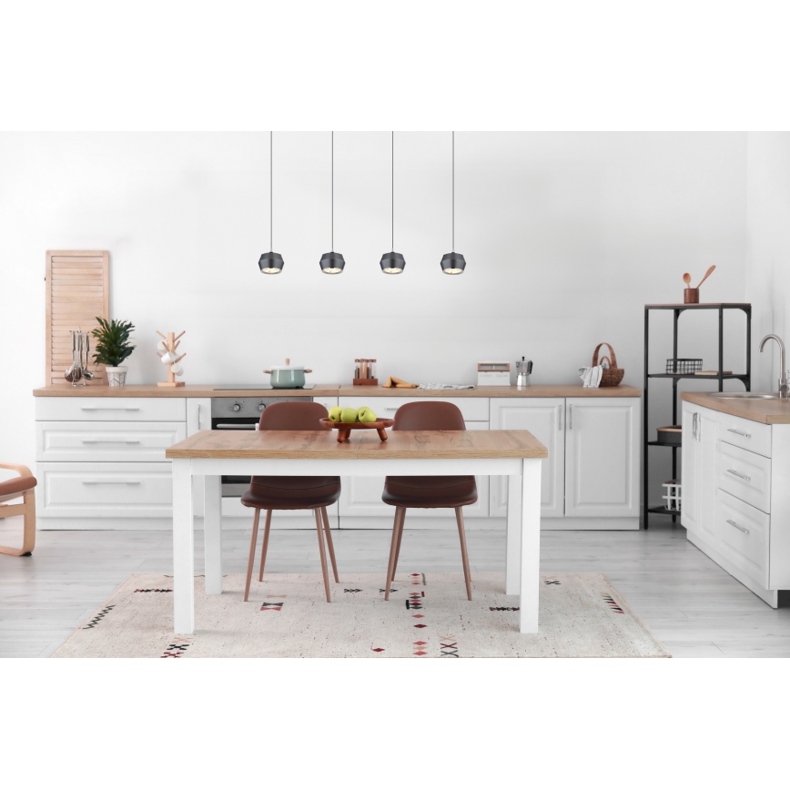 Globo - LED ljuskrona med textilsladd 4xLED/6W/230V