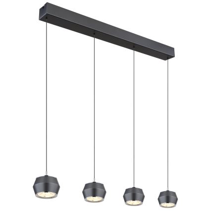 Globo - LED ljuskrona med textilsladd 4xLED/6W/230V