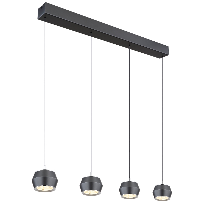 Globo - LED ljuskrona med textilsladd 4xLED/6W/230V