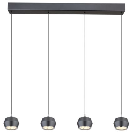 Globo - LED ljuskrona med textilsladd 4xLED/6W/230V