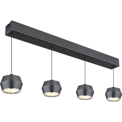 Globo - LED ljuskrona med textilsladd 4xLED/6W/230V