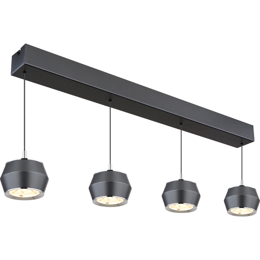 Globo - LED ljuskrona med textilsladd 4xLED/6W/230V