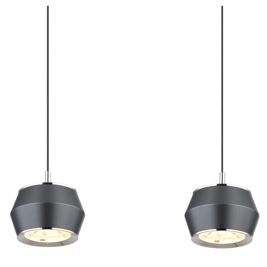 Globo - LED ljuskrona med textilsladd 4xLED/6W/230V