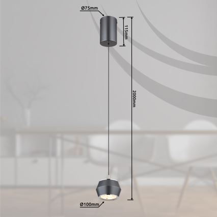 Globo - LED ljuskrona med textilsladd LED/6W/230V