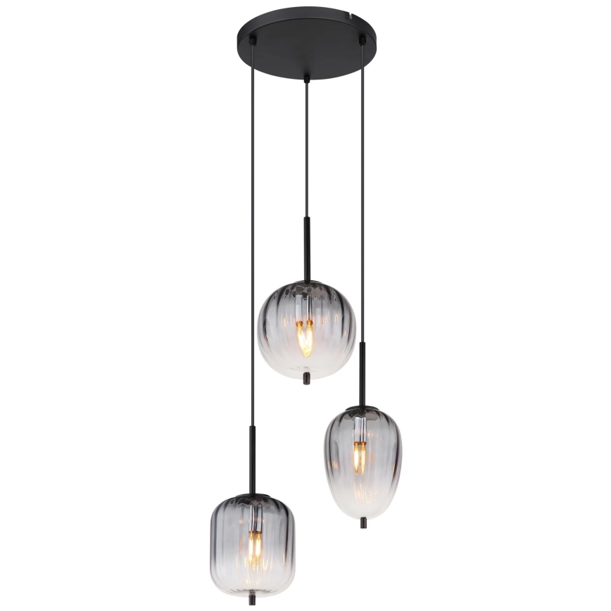 Globo - Ljuskrona med textilsladd 3xE14/40W/230V