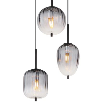 Globo - Ljuskrona med textilsladd 3xE14/40W/230V