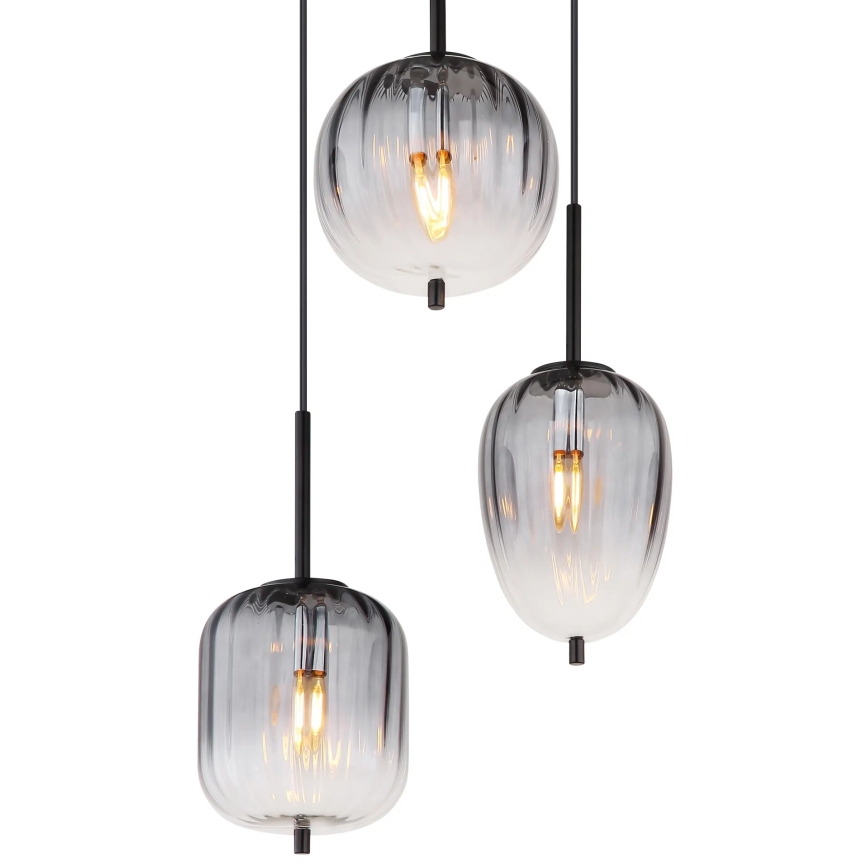Globo - Ljuskrona med textilsladd 3xE14/40W/230V
