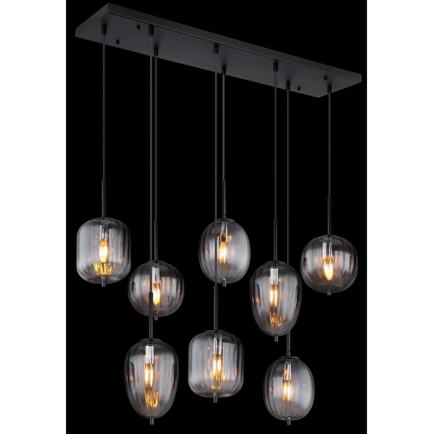 Globo - Ljuskrona med textilsladd 8xE14/40W/230V