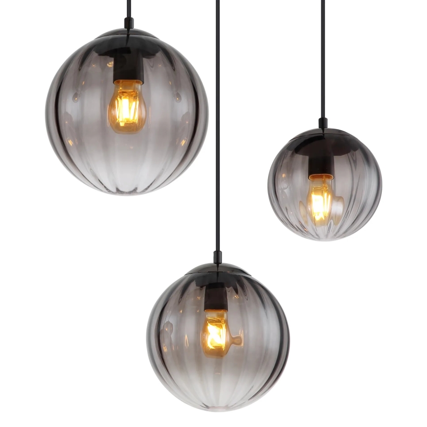 Globo - Ljuskrona med textilsladd 6xE27/60W/230V