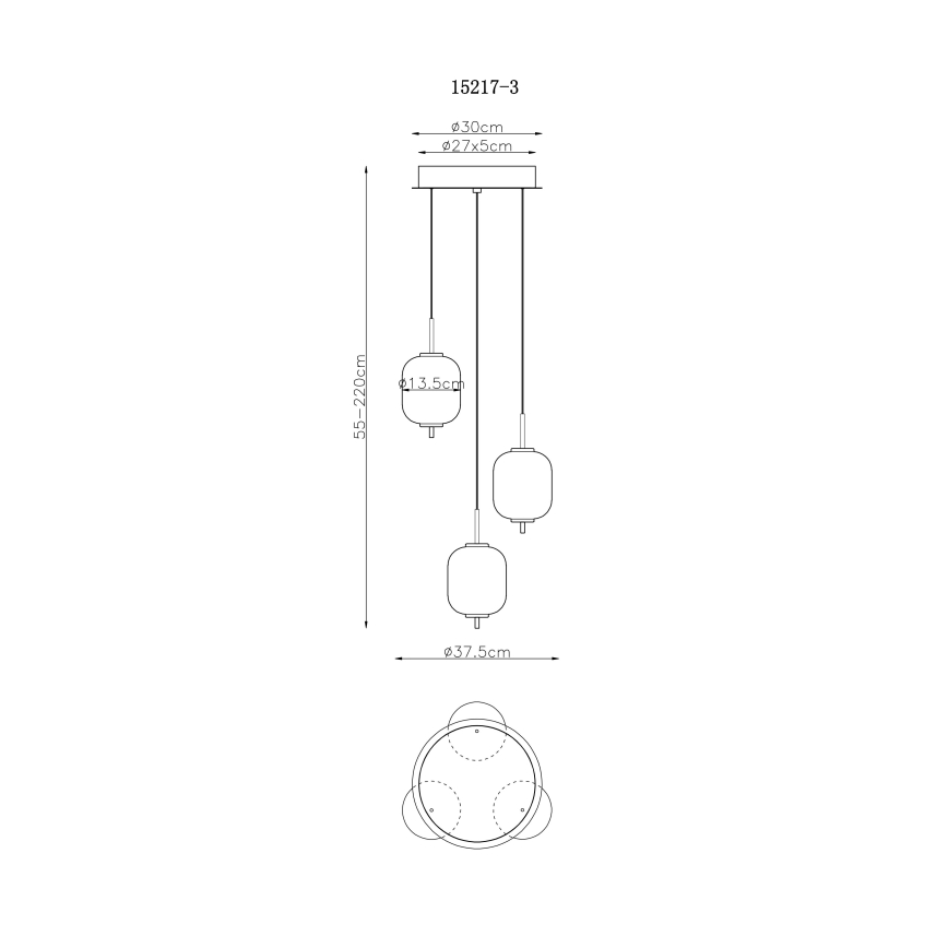 Globo - LED ljuskrona med textilsladd LED/20W/230V