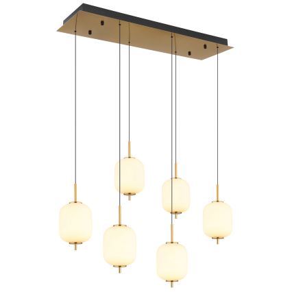 Globo - LED ljuskrona med textilsladd 6xLED/6,7W/230V