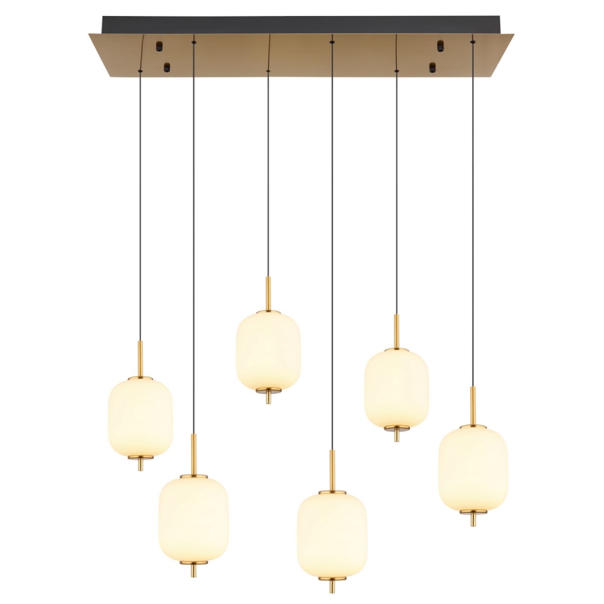Globo - LED ljuskrona med textilsladd 6xLED/6,7W/230V
