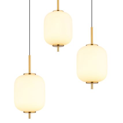 Globo - LED ljuskrona med textilsladd 6xLED/6,7W/230V