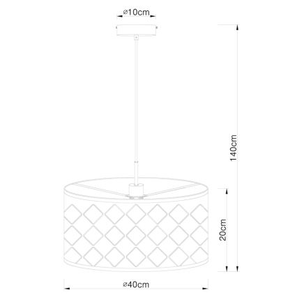 Globo 15228H - Ljuskrona med snöre KIDAL 1xE27/60W/230V