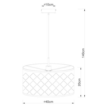 Globo 15229H - Ljuskrona med snöre CLARKE 1xE27/60W/230V