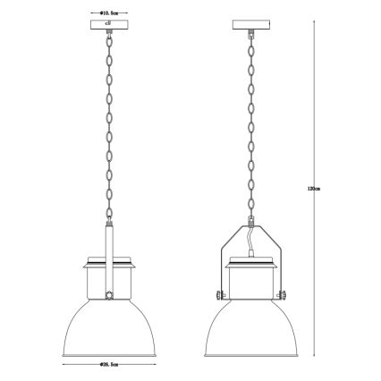 Globo 15282 - Ljuskrona med kedja KUTUM 1xE27/40W/230V
