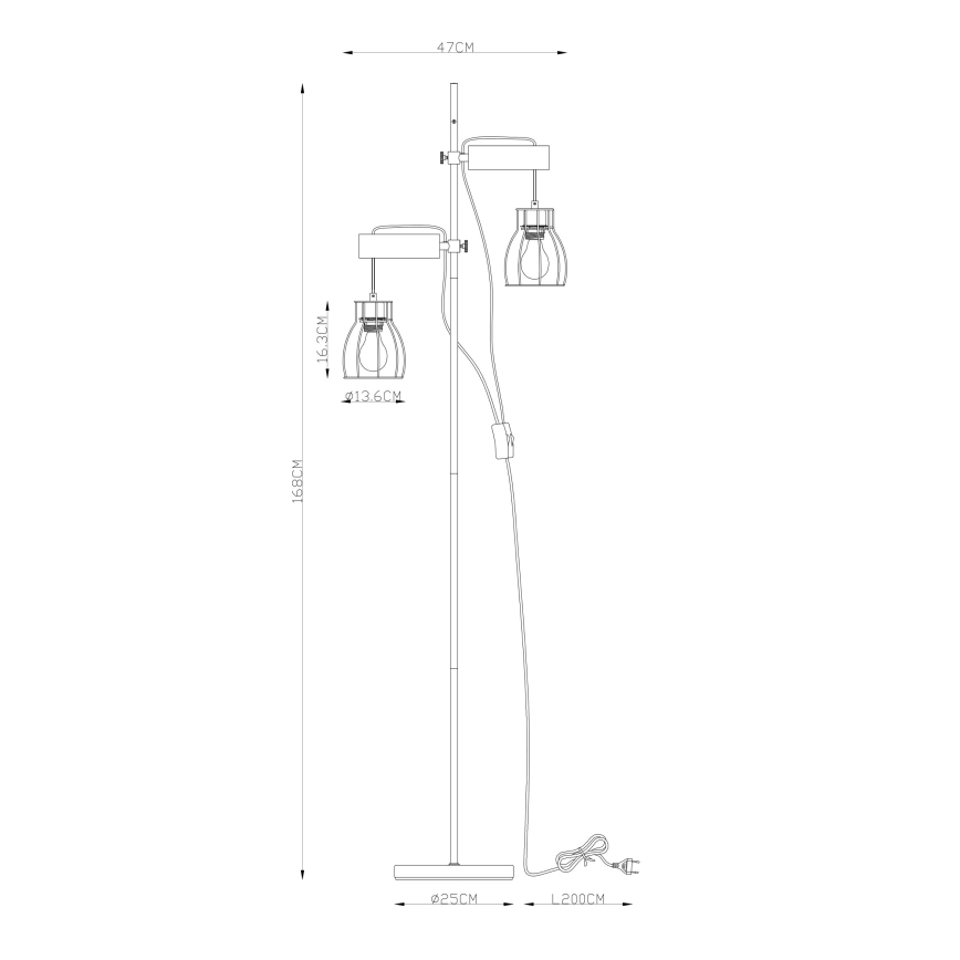 Globo 15326-2SN - Golvlampa MINA 2xE27/40W/230V