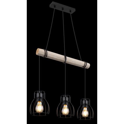 Globo - Ljuskrona med textilsladd 3xE27/40W/230V