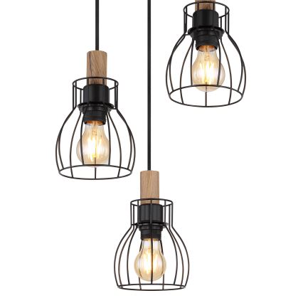 Globo - Ljuskrona med textilsladd 3xE27/40W/230V