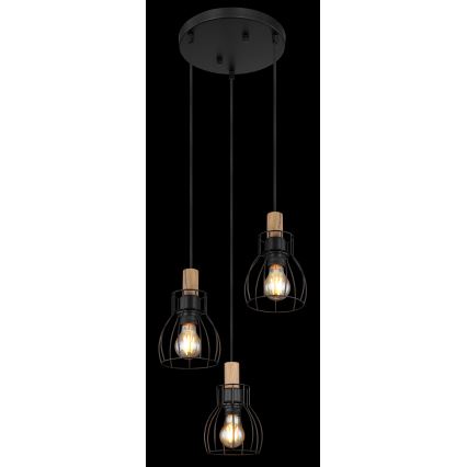 Globo - Ljuskrona med textilsladd 3xE27/40W/230V
