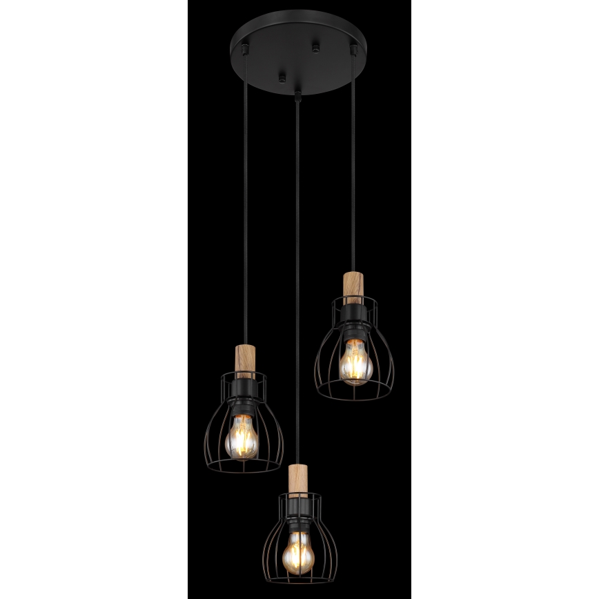 Globo - Ljuskrona med textilsladd 3xE27/40W/230V