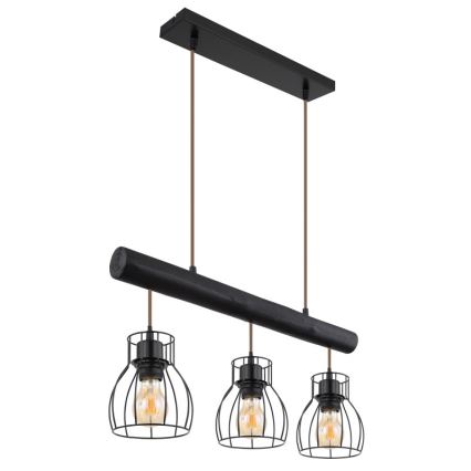 Globo - Ljusskrona med upphängningsrem  3xE27/60W/230V