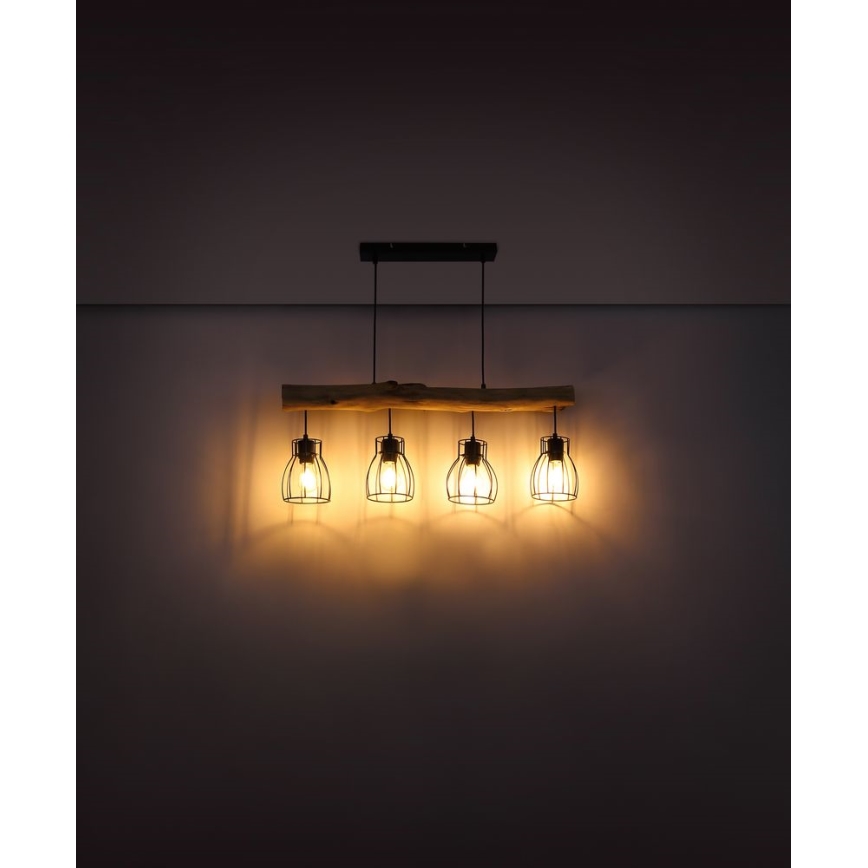 Globo - Ljuskrona med upphängningsrem 4xE27/40W/230V