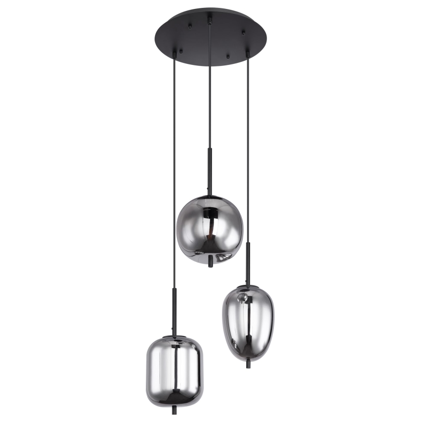 Globo 15345-3 - Ljuskrona med snöre BLACKY 3xE14/40W/230V