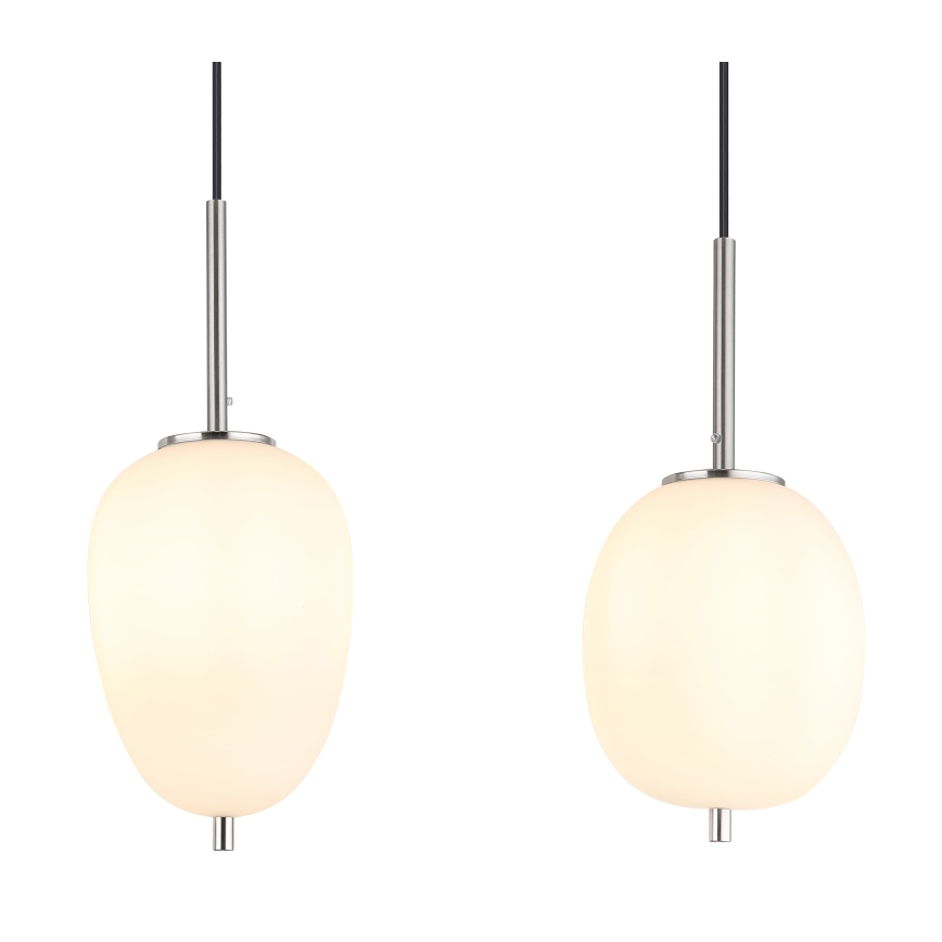 Globo - Ljuskrona med textilsladd 4xE14/40W/230V vit