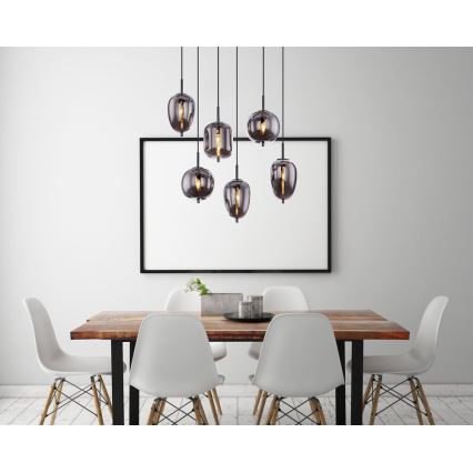 Globo - Taklampa med 6xE14/40W/230V svart