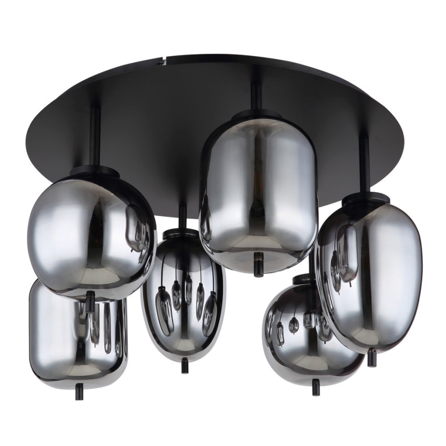 Globo - Taklampa 6xE14/40W/230V svart