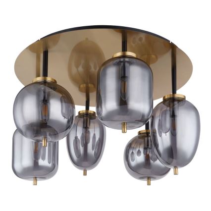 Globo - Fäst ljuskrona 6xE14/40W/230V mässing