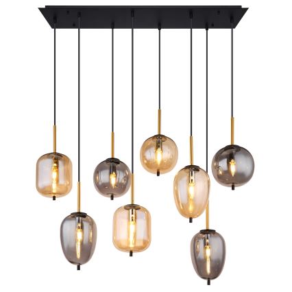 Globo - Ljuskrona med textilsladd 8xE14/40W/230V mässing