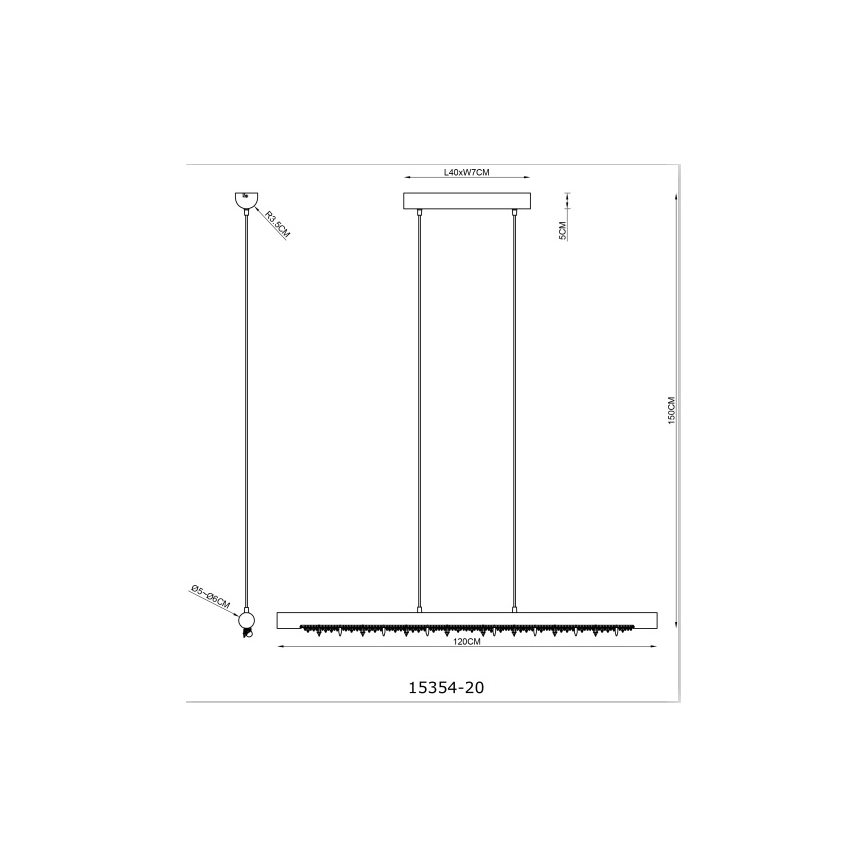 Globo 15354-20 - Dimbar LED-pendel på vajer FELICITAS LED/25W/230V beige