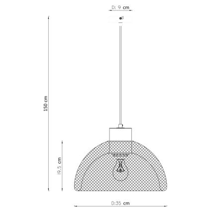 Globo 15393 - Ljuskrona med snöre VITIANO 1xE27/60W/230V